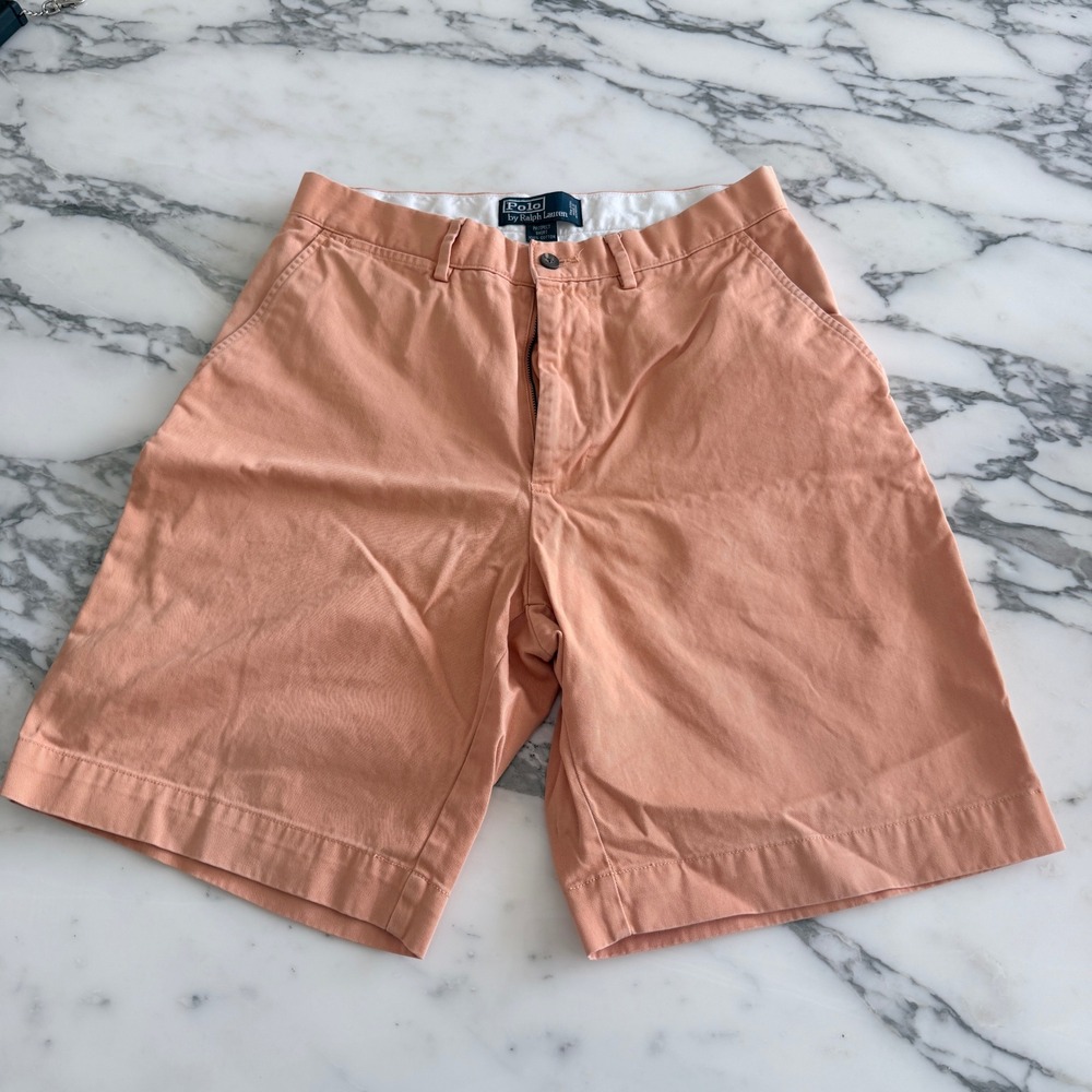 Polo Ralph Lauren Mens Prospect Short 30 Peach Orange Cotton Classic Chino Twill